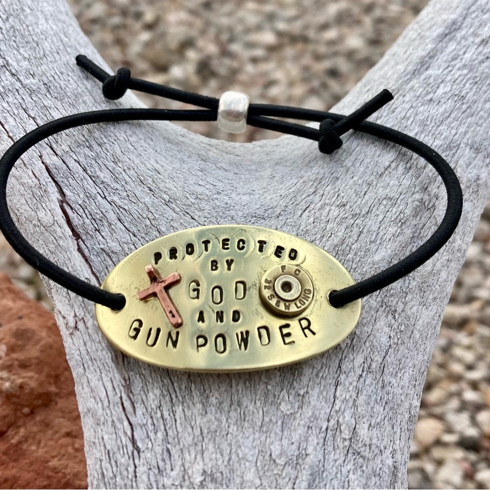 ARTISAN Brass Statement Bracelet Adjustable Hand Crafted Stamped